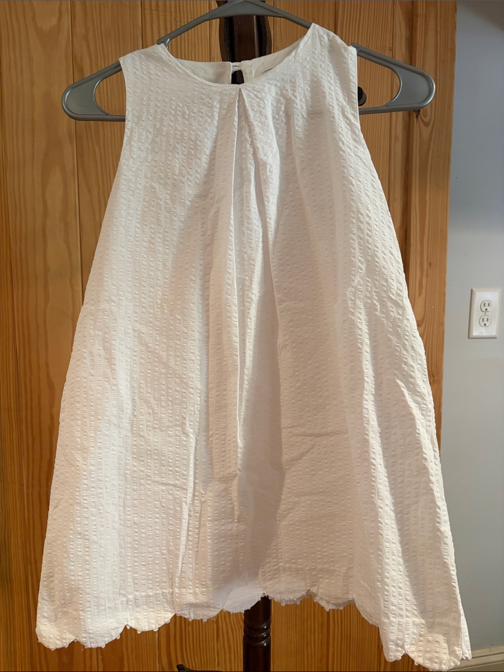 Gabby White Textured Tie-Back Dress - Size 10